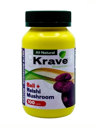 Bali + Reishi Mushroom Krave Botanicals Kratom Capsules 100ct