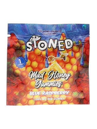 Blue Raspberry Stoned Mad Honey Gummies 1000MG 1ct