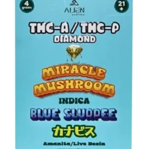 Blue Slurpee Alien Exotics Miracle Mushroom THC-A x THC-P Blend Disposable Vape 4G