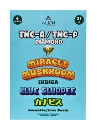Blue Slurpee Alien Exotics Miracle Mushroom THC-A x THC-P Blend Disposable Vape 4G