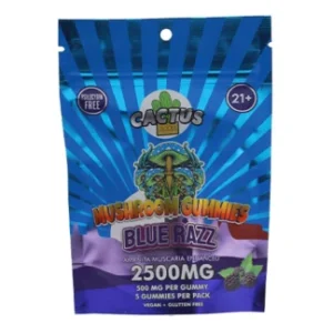 Blue Razz Cactus Labs Amanita Muscara Mushroom Gummies 2500mg