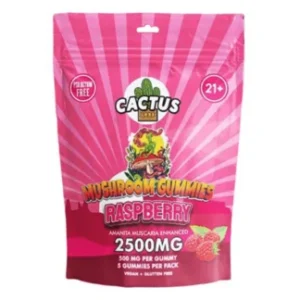 Raspberry Cactus Labs Amanita Muscara Mushroom Gummies 2500mg