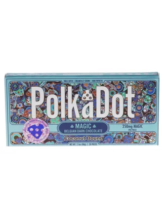 Coconut Bound PolkaDot Magic Mushroom Belgian Dark Chocolate 250mg