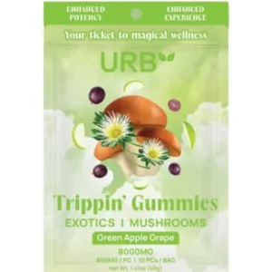 Green Apple Grape URB Trippin’ Mushroom Gummies 8000mg 10ct