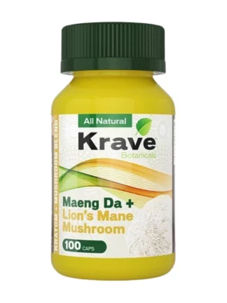 Maeng Da + Lion’s Mane Mushroom Krave Botanicals Kratom Capsules 100ct