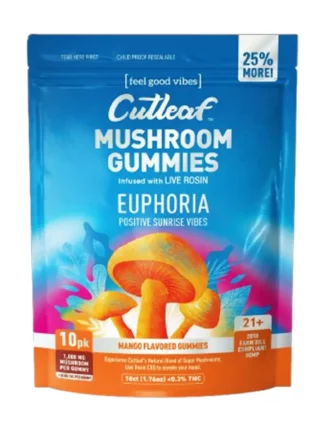 Mango Cutleaf Euphoria Mushroom Gummies 1000mg 10ct