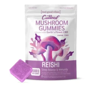 Reishi Cutleaf Mushroom Gummies Zero THC 1000mg