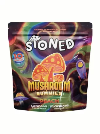Peach STONED Amanita Muscaria Mushroom Gummies 10000MG 10CT