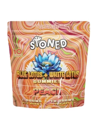 Peach Stoned Blue Lotus + White Lotus Gummies 10000mg 10ct