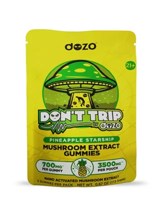 Pineapple Starship Dozo Don’t Trip Mushroom Gummies 3500MG
