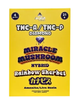 Rainbow Sherbet Alien Exotics Miracle Mushroom THC-A x THC-P Blend Disposable Vape 4G