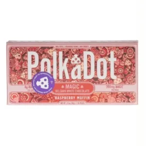 Raspberry Muffin PolkaDot Magic Mushroom Belgian White Chocolate 200mg Magic Per Piece