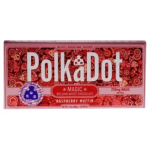 Raspberry Muffin PolkaDot Magic Mushroom Belgian White Chocolate 250mg