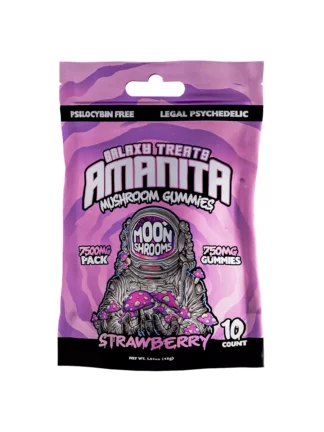 Strawberry Galaxy Treats Amanita Mushroom Gummies 7500 mg